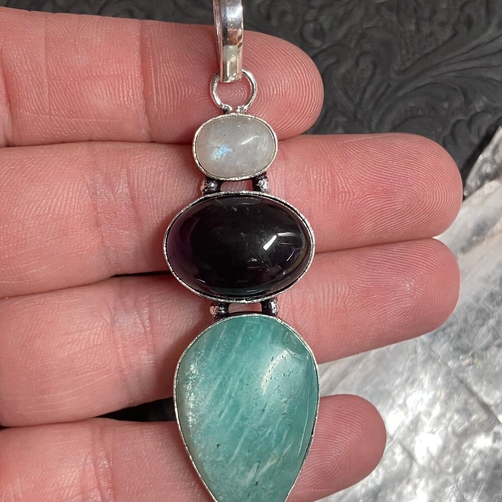 Rainbow Moonstone Amethyst Amazonite Crystal Gems… - image 3